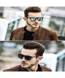 Rectangular Polarized Sunglasses Women Men Retro Stylish Sun Glasses UV400 - Grey - C818D86LUKG $10.36