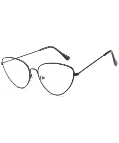 Oversized Fashion Nearsighted Cat Eye - 1.50 Myopia Glasses Womens Black Frame Cateye Style Distance Spectacles - Black - CF1...