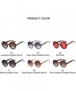 Oversized Oversized Round Frame Sunglasses for Women and Men UV400 - C2 Leopard Brown - CF198CALED8 $15.04