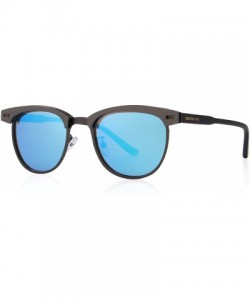 Wayfarer Semi Rimless Polarized Sunglasses Women Men Retro Brand Sun Glasses S8116 - Blue - C2186C8G3Q5 $13.67