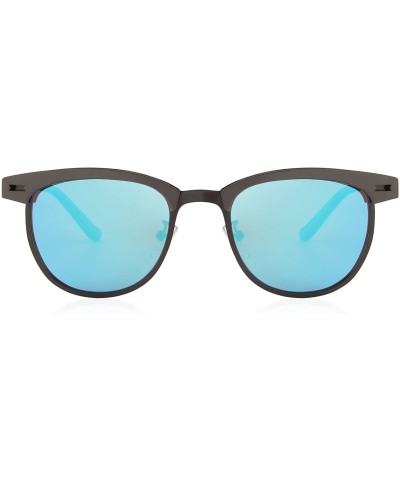 Wayfarer Semi Rimless Polarized Sunglasses Women Men Retro Brand Sun Glasses S8116 - Blue - C2186C8G3Q5 $13.67