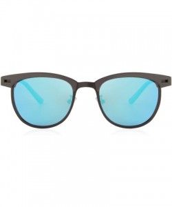 Wayfarer Semi Rimless Polarized Sunglasses Women Men Retro Brand Sun Glasses S8116 - Blue - C2186C8G3Q5 $13.67