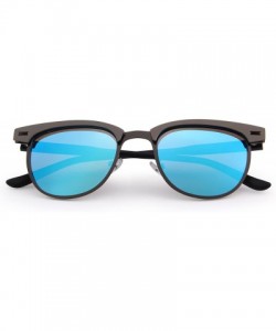 Wayfarer Semi Rimless Polarized Sunglasses Women Men Retro Brand Sun Glasses S8116 - Blue - C2186C8G3Q5 $13.67