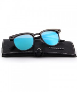 Wayfarer Semi Rimless Polarized Sunglasses Women Men Retro Brand Sun Glasses S8116 - Blue - C2186C8G3Q5 $13.67