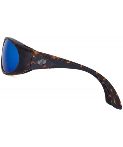 Oversized Sunglasses for Men & Women - Polarized glass lens - Color Mirrored Scratch Proof - Tortoise/Blue Mirrored - CU1967U...