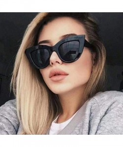 Oversized New Cat Eye Women Sunglasses Tinted Color Lens Men Vintage Shaped Sun Champagne - Yellow - CA18YKU4CO0 $9.91