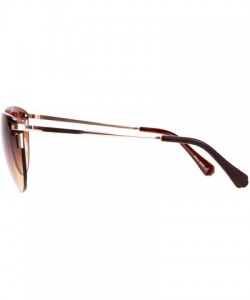 Rimless Diecut Floral Trim Rectangular Rimless Butterfly Sunglasses - Gold Brown - CN12GMDT76X $12.12