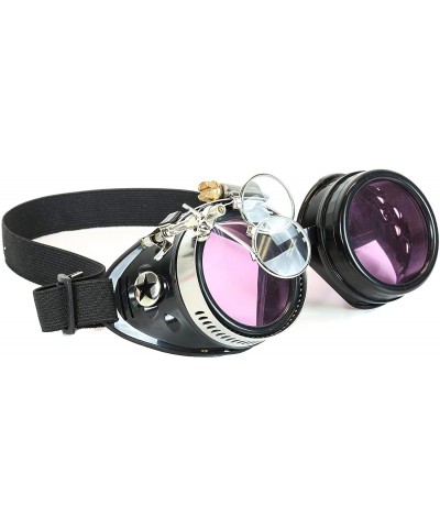 Goggle Steampunk Victorian Style Goggles Star Side-Colored Lenses & Ocular Loupe - Purple - C618I88GIZ4 $16.97