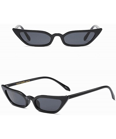 Square Retro Vintage Cateye Sunglasses for Women Clout Goggles Plastic Frame Glasses - Black - CB190E90AX4 $9.66