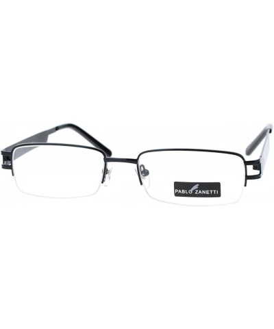 Rectangular Pablo Zanetti Reading Glasses Unisex Half Rim Rectangular 53-18-140-30 - Black - CW11VLHIL4F $9.67