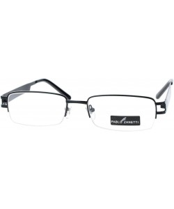 Rectangular Pablo Zanetti Reading Glasses Unisex Half Rim Rectangular 53-18-140-30 - Black - CW11VLHIL4F $9.67