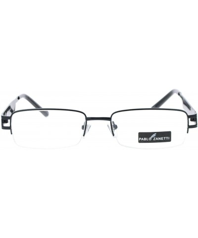 Rectangular Pablo Zanetti Reading Glasses Unisex Half Rim Rectangular 53-18-140-30 - Black - CW11VLHIL4F $9.67