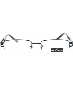 Rectangular Pablo Zanetti Reading Glasses Unisex Half Rim Rectangular 53-18-140-30 - Black - CW11VLHIL4F $9.67