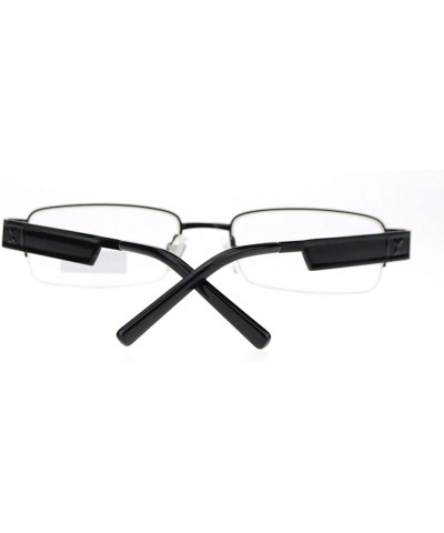 Rectangular Pablo Zanetti Reading Glasses Unisex Half Rim Rectangular 53-18-140-30 - Black - CW11VLHIL4F $9.67