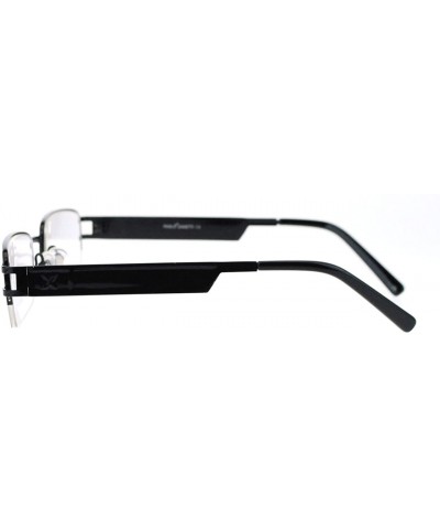 Rectangular Pablo Zanetti Reading Glasses Unisex Half Rim Rectangular 53-18-140-30 - Black - CW11VLHIL4F $9.67