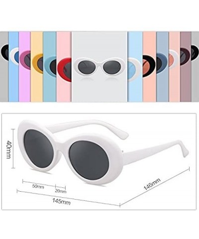 Oval Bold Retro Oval Mod Thick Frame Sunglasses-Round Lens Clout Goggles Eyewear Supreme Glasses Cool Sunglasses - CU1809TZ5T...