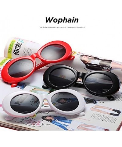 Oval Bold Retro Oval Mod Thick Frame Sunglasses-Round Lens Clout Goggles Eyewear Supreme Glasses Cool Sunglasses - CU1809TZ5T...