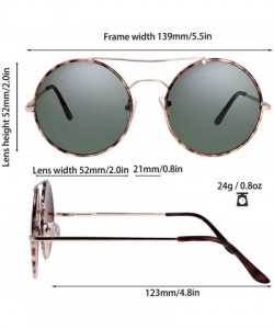 Round Small Lightweight Round Flat Lens Sunglasses for Men Women Vintage Double Bridge Frame - Exquisite Packaging Box - CZ19...