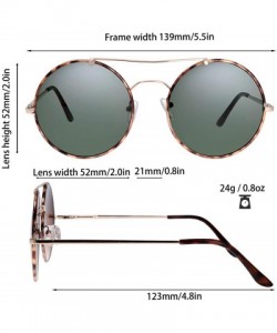 Round Small Lightweight Round Flat Lens Sunglasses for Men Women Vintage Double Bridge Frame - Exquisite Packaging Box - CZ19...