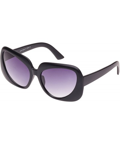 Oversized Mod Slope Style Ladies Retro Sunglasses - Matte Black - C212K6WUQ75 $30.44