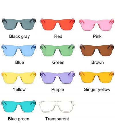 Square Clear Square Rimless Sunglasses Women Transparent Color Sun Glasses Female Retro Visor Mirror - Red - CE198A4235E $34.51