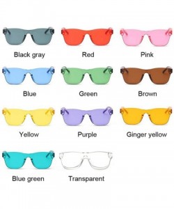 Square Clear Square Rimless Sunglasses Women Transparent Color Sun Glasses Female Retro Visor Mirror - Red - CE198A4235E $34.51