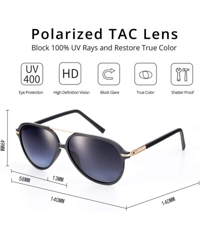 Aviator Polarized Aviator Sunglasses for Men Women UV400 Protection TR90 Frame Ultra Light Pilot Shape Glasses - CY18T2U6IQL ...