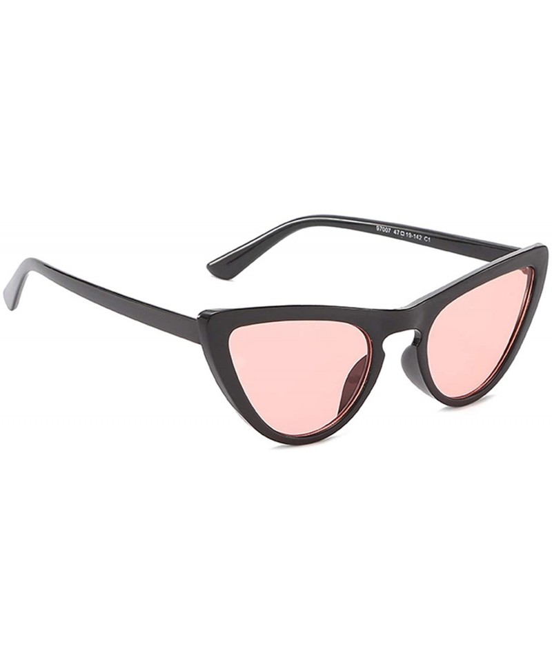 Oval Polarized Sunglasses Protection Fashion Glasses - Black/Pink - CY18TQXD8I9 $12.98