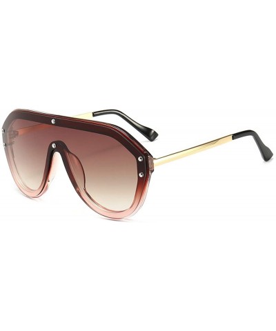 Sport Retro Rivet Sunglasses Luxury Brand Designer Oversize Black Visor Sun Glasses Men Shades for Women Men - 6 - CS18W0U3TM...