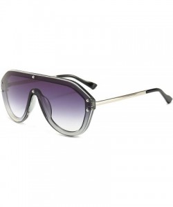 Sport Retro Rivet Sunglasses Luxury Brand Designer Oversize Black Visor Sun Glasses Men Shades for Women Men - 6 - CS18W0U3TM...