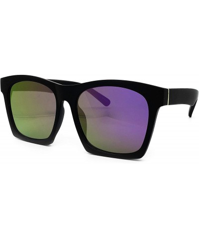 Square 7242 Premium Oversize XXL Women Men Mirror Havana Tilda Shadow Style Fashion Sunglasses - Purple - CH18HHIOTKD $29.48