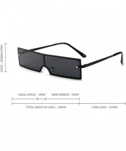 Rectangular New European and American fashion trend rectangular unisex sunglasses - Dark Green - CP18U0I44UA $13.12