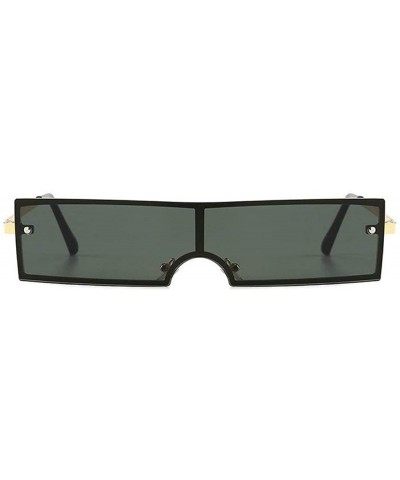 Rectangular New European and American fashion trend rectangular unisex sunglasses - Dark Green - CP18U0I44UA $13.12