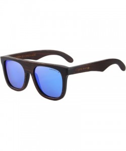 Square Men Wooden Polarized Sunglasses 100% UV Protection vintage Eyewear S5085 - Blue - CT185DESL7E $24.86
