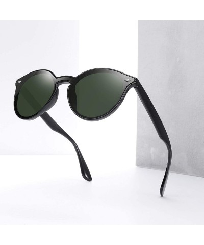 Square Polarized Retro Classic Trendy Stylish Sunglasses for Men Women - 3 Green - CF193IGLOTA $14.72