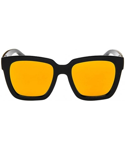 Round Retro Vintage Sunglasses Colorful Mirror Lens Matte Frame Sunglasses - Orange - CA18OAKG2SS $9.02