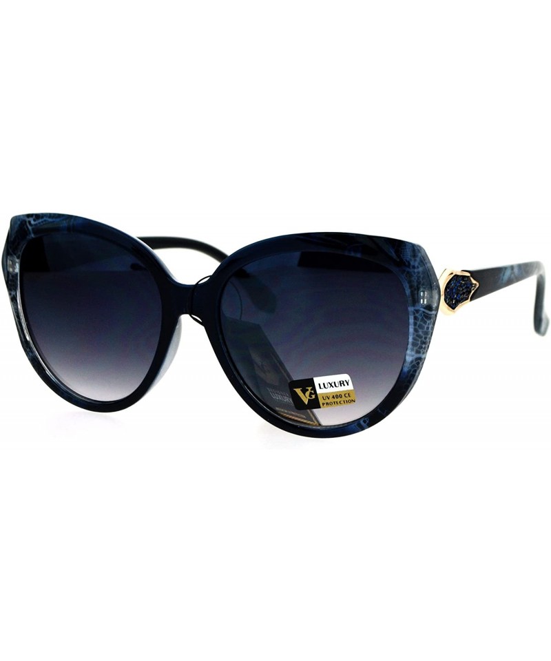Butterfly Womens Rhinestone Rock Candy Glitter Hinge Large Butterfly Sunglasses - Blue Reptile - C817X3HIEI0 $11.95