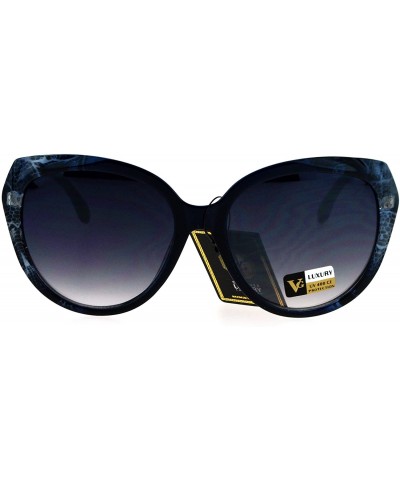 Butterfly Womens Rhinestone Rock Candy Glitter Hinge Large Butterfly Sunglasses - Blue Reptile - C817X3HIEI0 $11.95