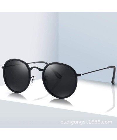 Oversized Polarized sunglasses men's fashion wild classic retro sunglasses European and American style - CJ190MNOLHX $30.78