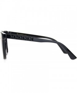 Rectangular Womens Squared Horn Rim Luxury Panel Lens Sunglasses - Black Gradient Black - C018NUUXAQH $13.84