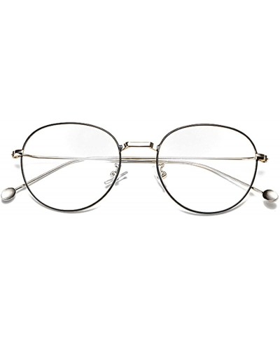 Round Man woman Nearsighted Glasses Retro Myopia Round Metal Glasses Frame - Silver Gold - CE18G3MN03K $33.21