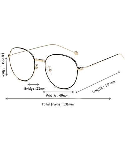 Round Man woman Nearsighted Glasses Retro Myopia Round Metal Glasses Frame - Silver Gold - CE18G3MN03K $33.21
