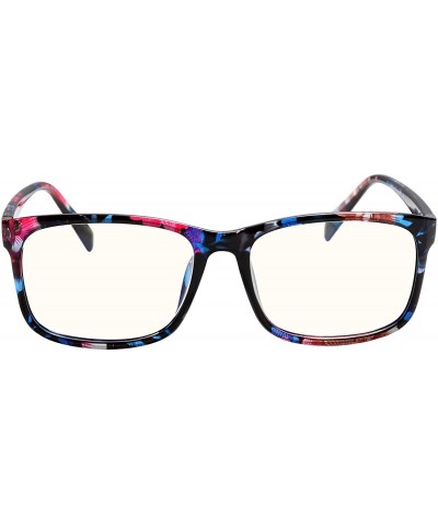 Goggle Radiation Protection glasses Square Eyeglasses Frame Anti Blue Light Blocking glasses - Flowers - C118R2OMWAL $27.61