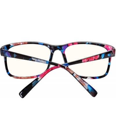 Goggle Radiation Protection glasses Square Eyeglasses Frame Anti Blue Light Blocking glasses - Flowers - C118R2OMWAL $11.24