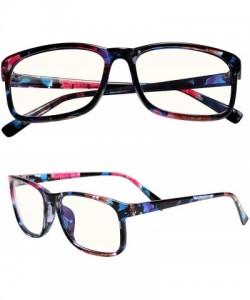 Goggle Radiation Protection glasses Square Eyeglasses Frame Anti Blue Light Blocking glasses - Flowers - C118R2OMWAL $11.24