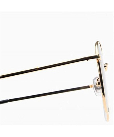 Oversized 2019 Vintage Large Frame Women Sunglasses Lady Luxury Retro Metal Glasses Mirror UV400 Oculos De Sol Shopping - C01...