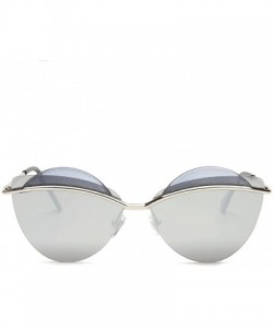 Goggle Fashion trend sunglasses metal reflective color film men and women sunglasses - Silver Box - CP1825OSK4D $26.42
