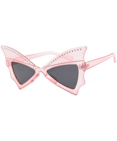 Square Beautiful Sparkled Bling Butterfly Oversized Fun Props Party Sunglasses - E - CJ18TCWO023 $11.11