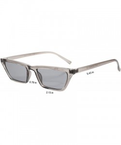 Cat Eye Small Rectangle Cat Eye Sunglasses for Women Fashion Designer Glasses - Light Grey - CW18CUKYR3G $12.87