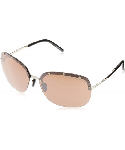 Square Design Women's P'8576 P8576 B Gold Fashion Sunglasses 65mm - C111MDBII91 $57.15